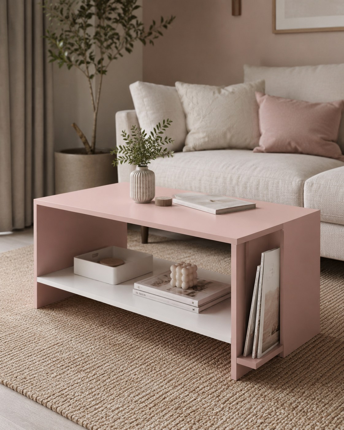 Dusty Pink Shelf Table