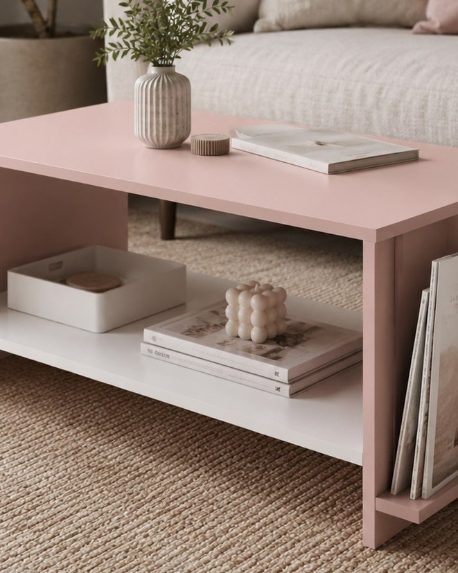 Dusty Pink Shelf Table photo 2